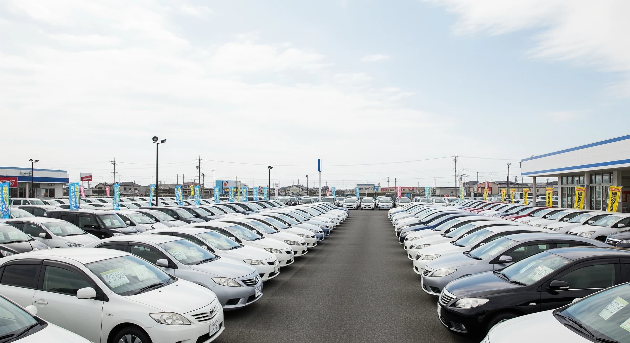 中古車が並ぶ販売ヤード